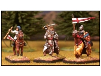 Cavalry Command Group (Commander, Standard Bearer, Trumpeter) Barded Horses