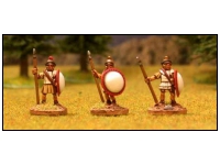 Libyan Spearmen 1. Standing, Linen Armour, Crested Helmet, Hoplite Shield
