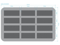 85 mm Half-Size Foam Tray, 12 Cut-Outs, with Bottom