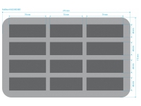 35 mm Half-Size Foam Tray, 12 long slot Cut-Outs, with Bottom