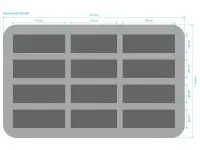 35 mm Half-Size Foam Tray, 12 long slot Cut-Outs, with Bottom