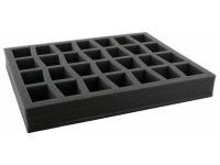 50 mm Full-Size Foam Tray, 28 Conical Cut-Outs, with Bottom