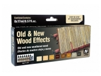 Vallejo Model Air Paint set: Old and New Wood Effects (8 frger)