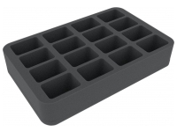 50 mm Half-Size Foam Tray, 16 Cut-Outs (Blood Bowl), with Bottom