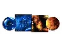 Gaming Mat - Ice Comets / Fiery Nebula (3'x3')