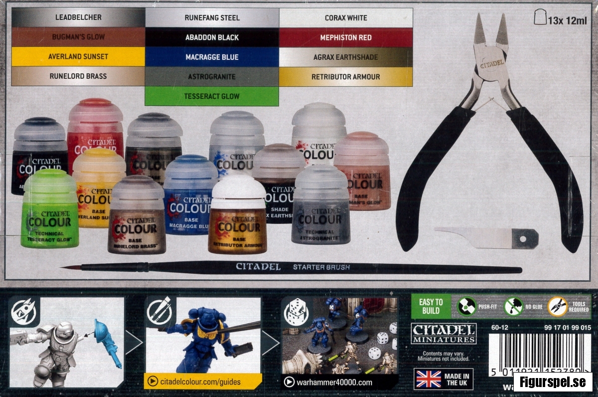 Warhammer 40,000 Paints + Tools Set Figurspel.se